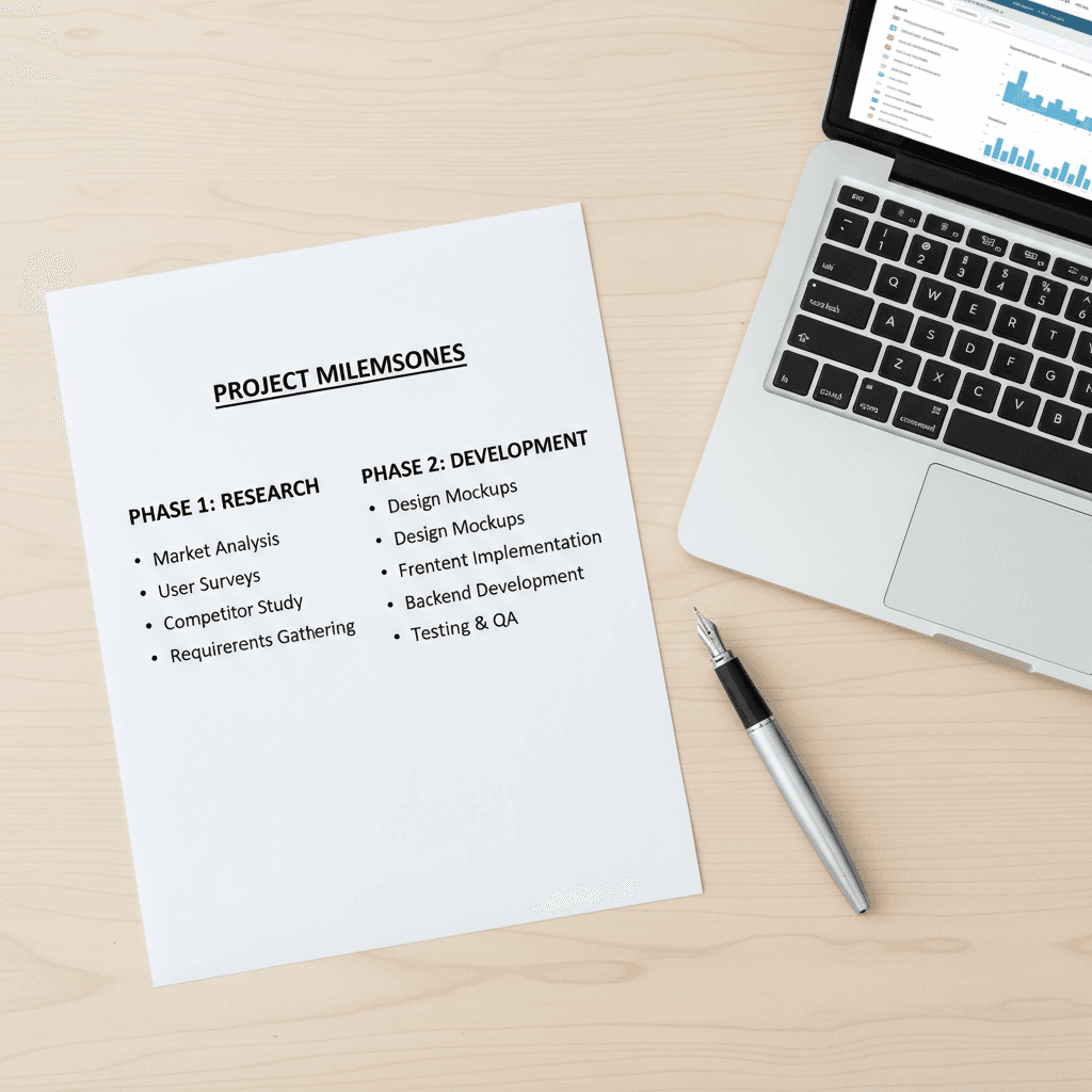 Written corrective action plan on a desk