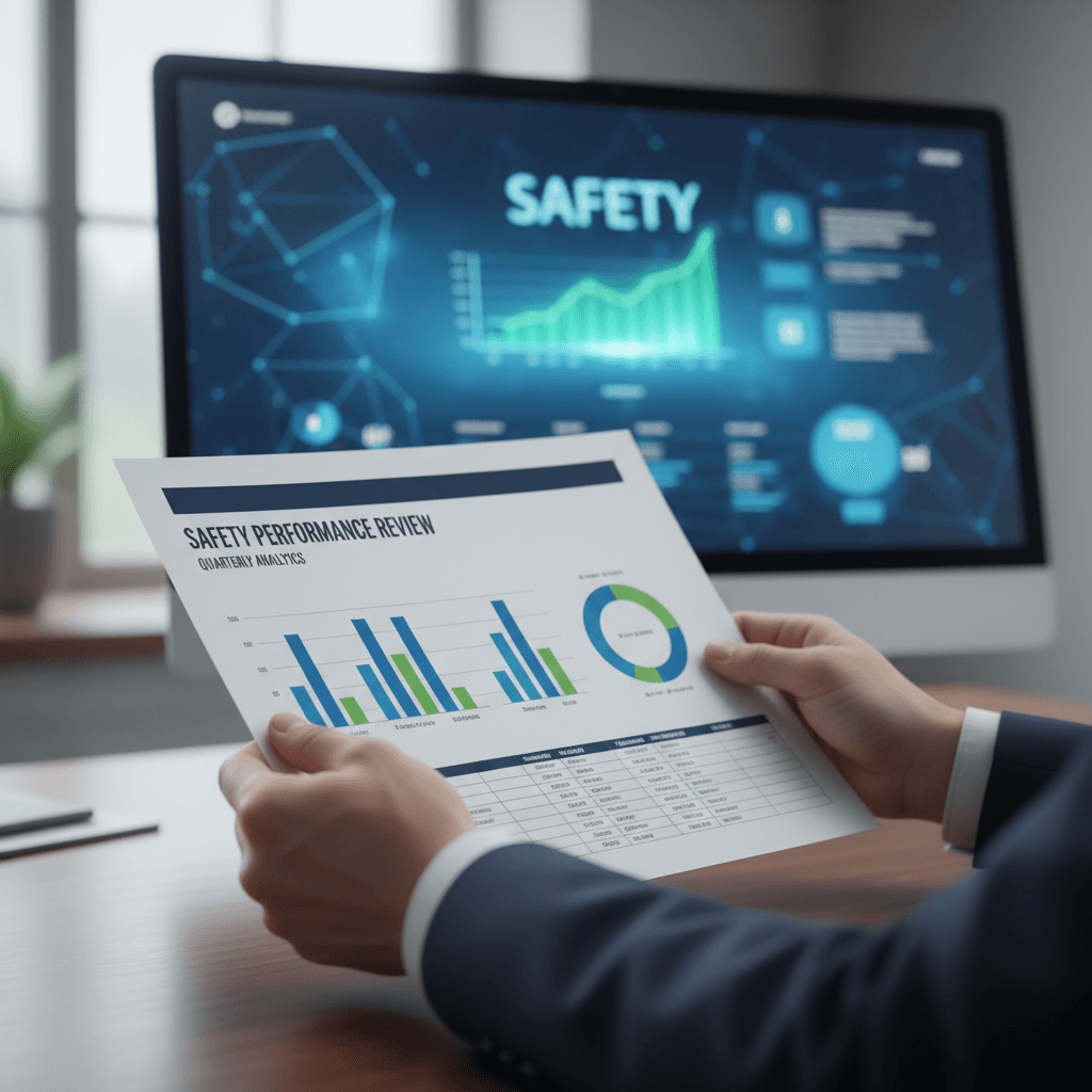 Hands holding report with SMS score improvement charts